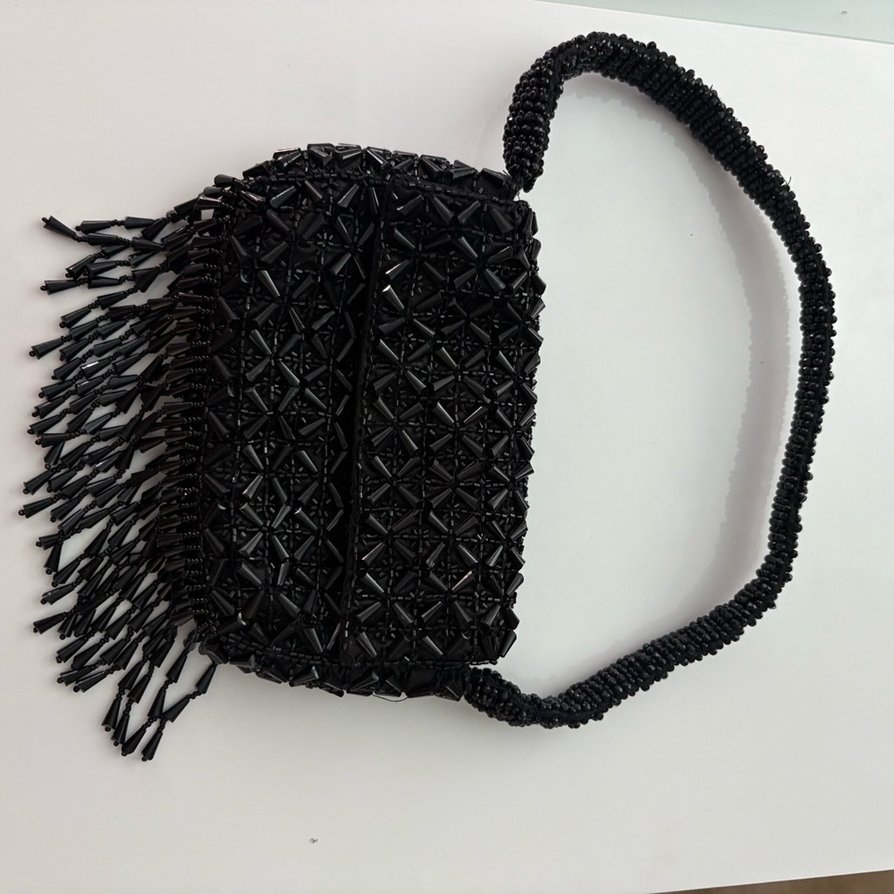 Zara Black Fringe Clutch